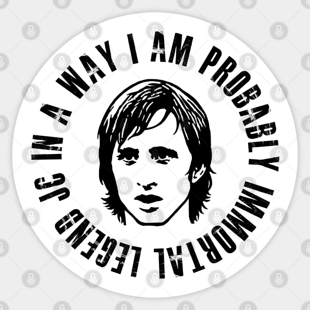 Johan Cruyff, Famous Dutch Soccer Player Sticker by Nikki Genee Art